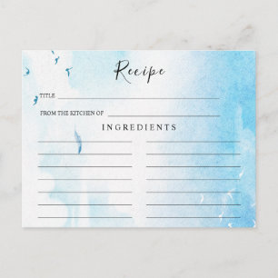 Postale Carte Recette Fête des mariées Bleu clair, Plage