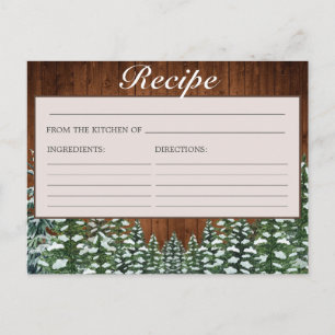 Postale Carte Recette Fête des mariées bois neige et pin d