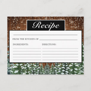 Postale Carte Recette Fête des mariées bois neige et pin d
