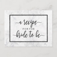Carte Recette Fête des mariées en marbre blanc et 