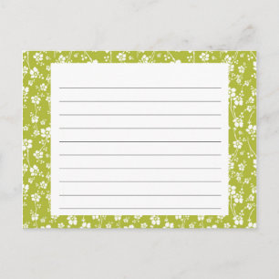 Postale Carte Recette Flore Vert
