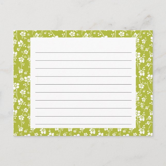 Postale Carte Recette Flore Vert (Devant)