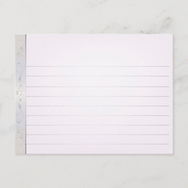 Postale Carte Recette mariage Argent et violet (Devant)