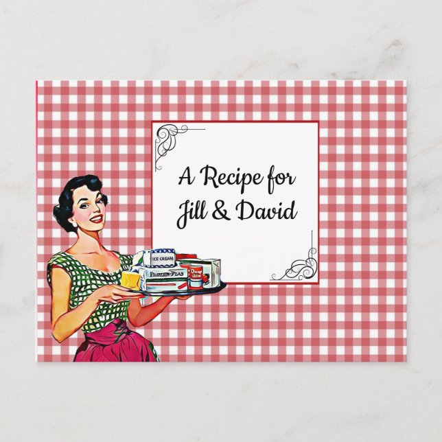 Postale Carte Recette Mariage Retro Personnalisée (Devant)