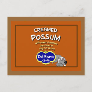 Postale Carte Recette Possum Creamed