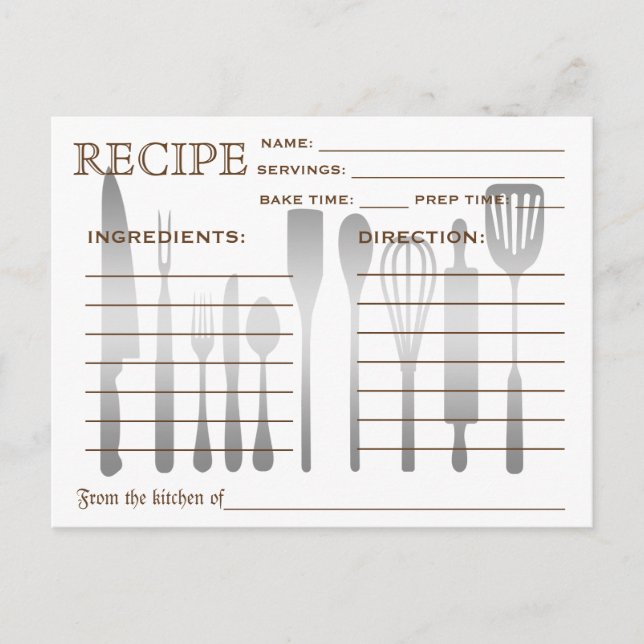 Postale Carte Recette Rétro triée (Devant)