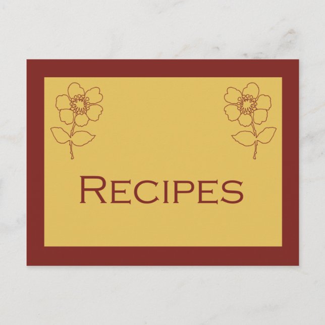 Postale Carte Recette rouille et tan (Devant)