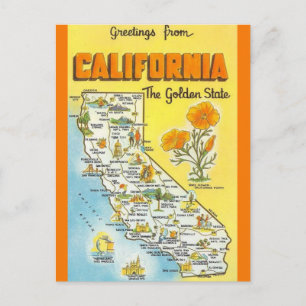 Postale Carte Rétro de l'État de Californie