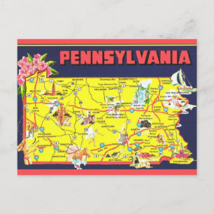 Postale Carte rétro de Pennsylvanie 