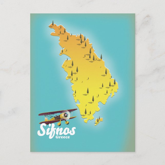 Postale Carte rétro de Sifnos Grèce (Devant)