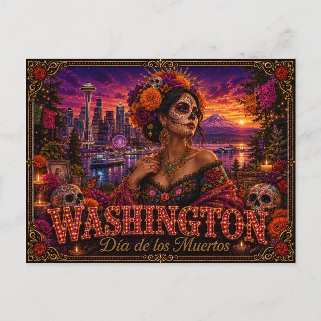 Postale Carte Rétro Washington Jour des Morts (Devant)