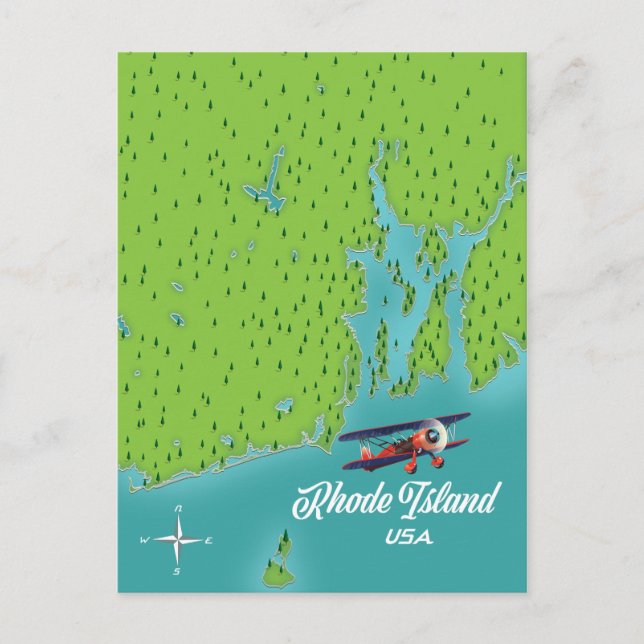 Postale Carte Rhode Island USA (Devant)