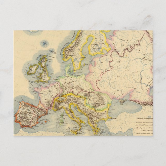 Postale Carte rographique de l'Europe (Devant)