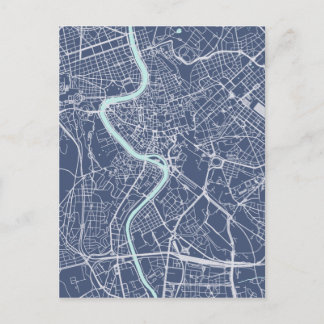 Postale Carte Rome Bleu