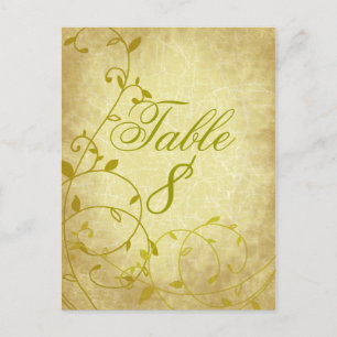 Postale Carte rose II Vine Vintage Crackle Table Numéro