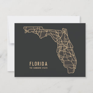 Postale Carte routière de la Floride - carte de l'État du 