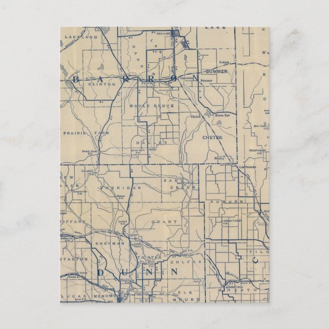 Postale Carte routière de Vélo du Wisconsin 3 (Devant)