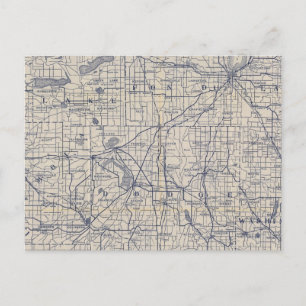 Postale Carte routière de Vélo du Wisconsin 4