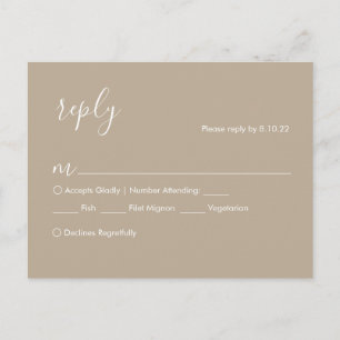 Postale Carte RSVP Boho Wedding, Options de repas
