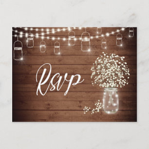 Postale Carte RSVP Jar Mason Respiration Bébé avec choix d