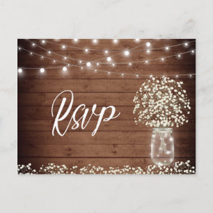 Postale Carte RSVP Jar Mason Respiration Bébé avec choix d