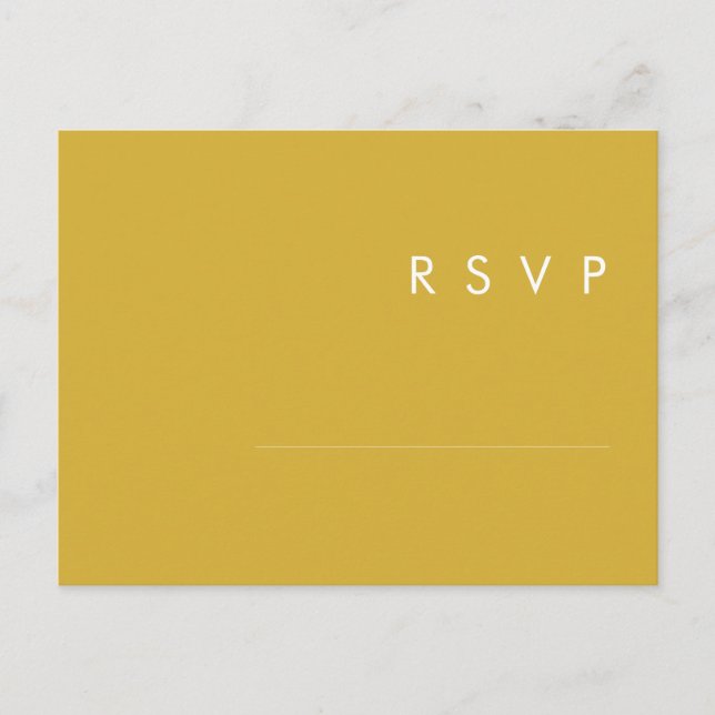 Postale Carte RSVP minimaliste moderne Gold (Devant)