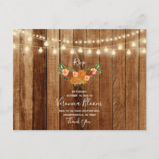 Postale Carte RSVP Rustic Chic Barn Wood Post Card