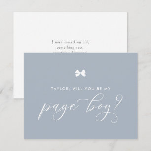 Postale Carte Ruban Nœud Bleu Poussiéreux Veux-tu être mon