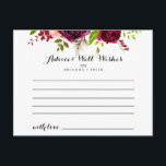 Postale Carte Rustique Blush Bourgogne Floral Mariage<br><div class="desc">Cette carte de conseil aux mariages floraux bordeaux rustiques est parfaite pour un mariage moderne. Le design est composé de fleurs rose, rousse, rouge, bordeaux et bordeaux à aquarelle avec feuillage vert. Ces cartes sont parfaites pour un mariage, une douche nuptiale, un baby shower, une fête de remise de diplômes...</div>