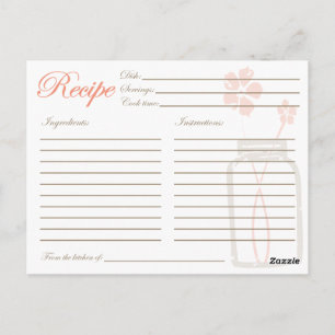 Postale Carte Rustique Mason Jar Recette Douche Coral