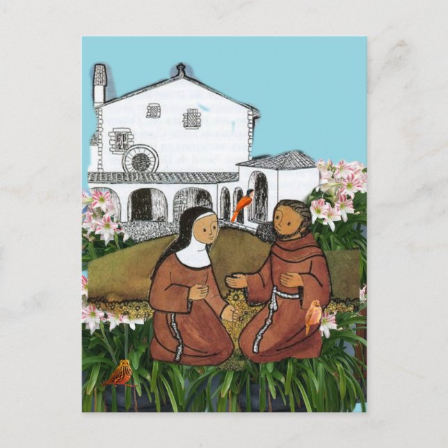 Postale Carte Saint François et Saint Clare d'Assisi (Devant)