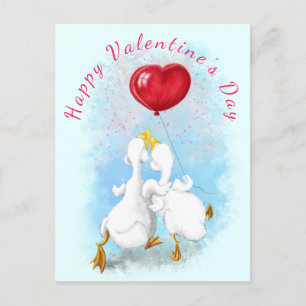 Postale Carte Saint Valentin avec Couple Duck Love
