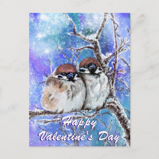 Postale Carte Saint-Valentin avec sourcils d'hiver Couple (Devant)