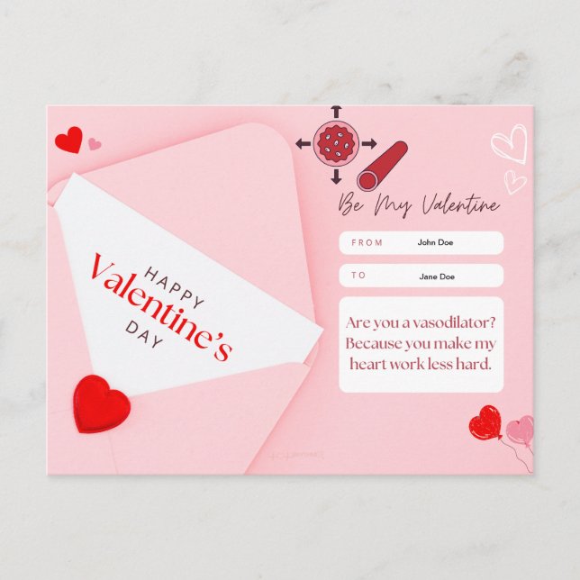 Postale Carte Saint Valentin - Pharmacologie Thème 1 (Devant)