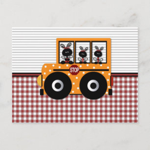 Postale Carte Schoolbus Ladybug