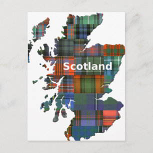 Postale Carte Scotland Multi Tartan