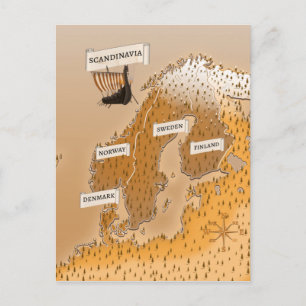 Postale Carte sépia de Scandinave