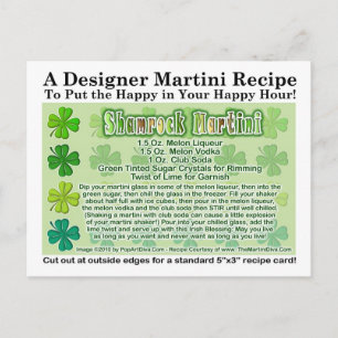 Postale Carte shamrock St. Patrick's Day Martini Recette