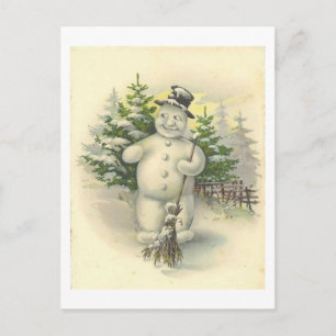 Postale Carte Snowman vintage