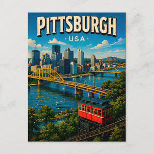 Postale Carte souvenir du pont Roberto Clemente à Pittsbur