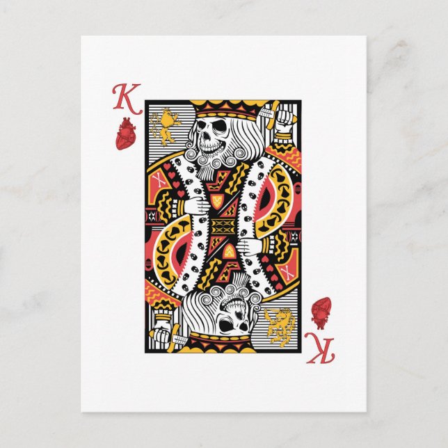 Postale Carte squelettique du Roi jeu d'horreur (Devant)