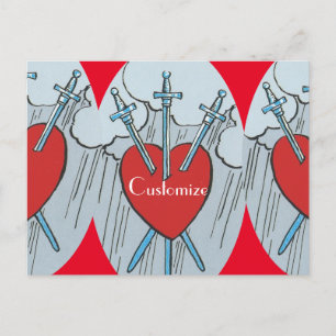 Postale Carte Tarot 3 épées Thunder_Cove