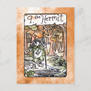 Postale Carte Tarot Hermit