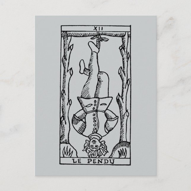 Postale Carte Tarot : Homme pendu (Devant)