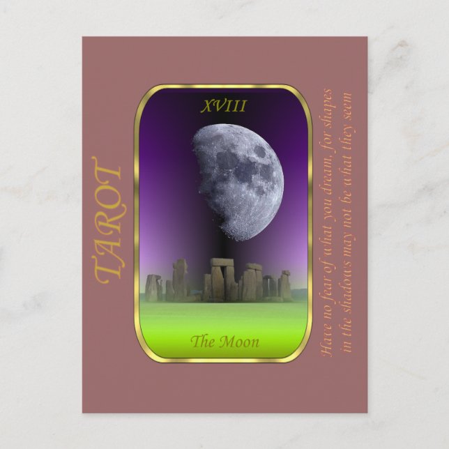 Postale Carte Tarot - La Lune (Devant)