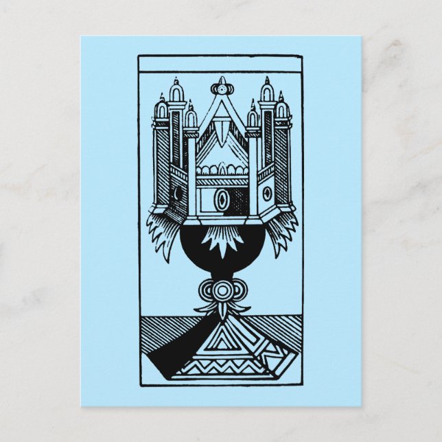 Postale Carte Tarot : L'As Des Tasses (Devant)