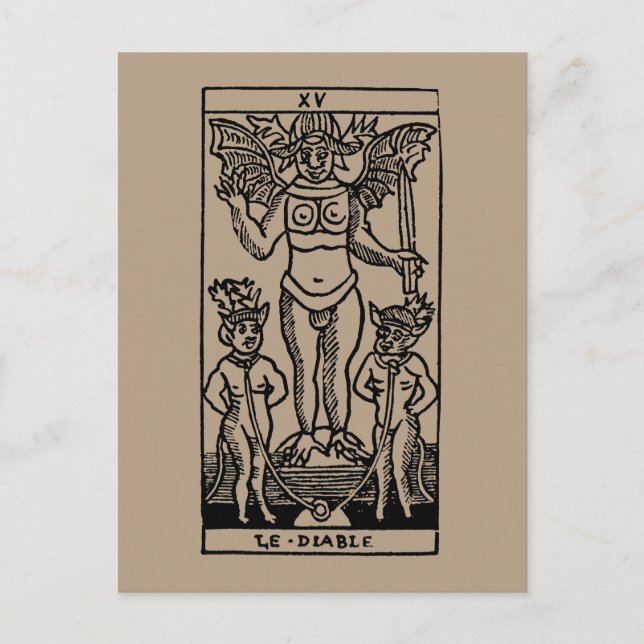 Postale Carte Tarot : Le Diable (Devant)