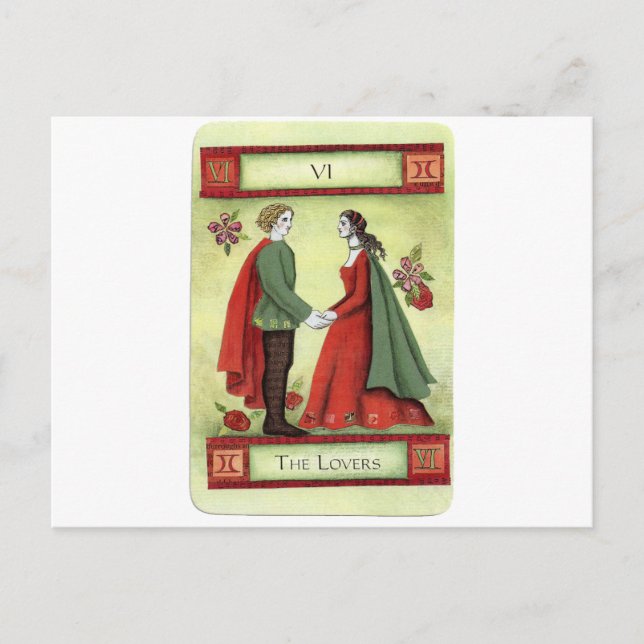 Postale Carte tarot "Les Amoureux" (Devant)