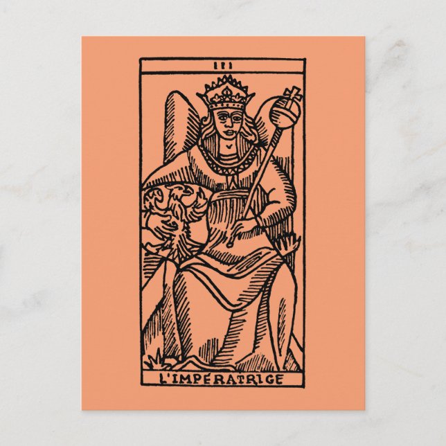 Postale Carte Tarot : l'impératrice (Devant)