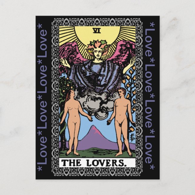 Postale Carte Tarot "Lovers" (Devant)